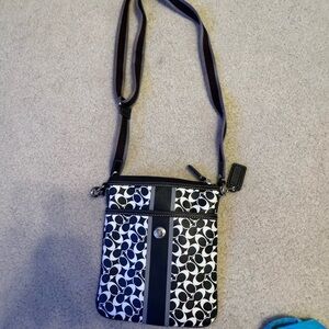 Coach Black and White Geometric Crossbody Bag